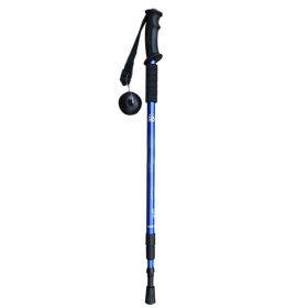Multifunctional 3-Section Straight Handle Trekking Pole (Type: Walking Sticks, Color: Blue)