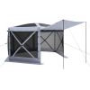 VEVOR Pop up Gazebo Screen Tent, 12 x 12 ft Large 6-Sided Camping Canopy Tent with Removable Top & Carry Bag, Quick-Set & Bite-Proof