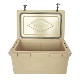 Khaki color ice cooler box 65QT (Color: as Pic)