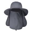Fishing Bucket Hat Wide Brim Breathable Unisex Hat Sunlight-proof Removable Neck