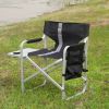Padded Folding Outdoor Chair with Side Table and Storage
