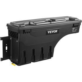 VEVOR Truck Bed Storage Box, Lockable Swing Case with Password Padlock, 6.6 Gal/25 L ABS Wheel Well Tool Box, Waterproof and Durable (Compatible with: Ford F-150, Type: Driver Side (with new screw pack))