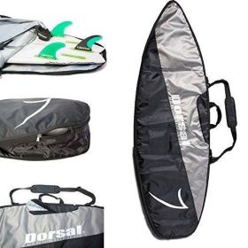 Travel Shortboard and Longboard Surfboard Board Bag Cover (Color: Black/Grey, size: 6'0)