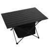 Foldable Table With Storage Basket Rustproof Portable Aluminum Alloy Roll-Up