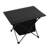 Foldable Table With Storage Basket Rustproof Portable Aluminum Alloy Roll-Up