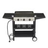 3-Burner Flat Top Gas Griddle Cooking Station with Ceramic Coated Cast Iron Pan