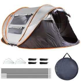 5-8 Person Pop Up Tent Automatic Setup Camping Tent Waterproof (Type: Khaki_5-8People)