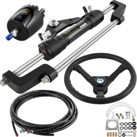 VEVOR Hydraulic Outboard Steering Kit 300HP, Hydraulic Steering Kit Helm Pump (Hose Length: 16 ft)