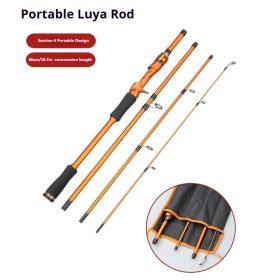 Travel Fishing Rods, 4-Pack, Spinning, Casting and Fly Fishing Models (Color: orange spinning)