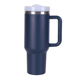 40oz capacity tumbler,  With Handle And Straw Lid (Color: Storm Blue)