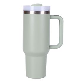 40oz capacity tumbler,  With Handle And Straw Lid (Color: Bay Leaves)