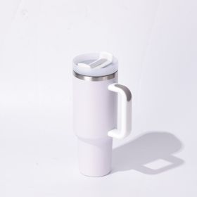 40oz capacity tumbler,  With Handle And Straw Lid (Color: White)