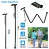 Travel Folding Trekking Hiking Pole,Collapsible Cane Adjustable Walking Stick Portable Mobility Aid for Women Men Hikers Gift,Black