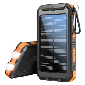 Solar Charger Portable Power Bank USB-C Port (Color: Orange)