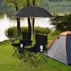 Portable Folding Picnic Double Chair With Removable Umbrella