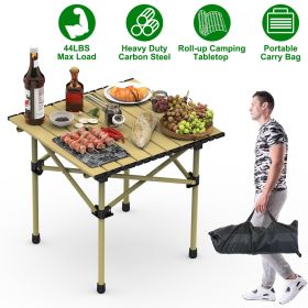 Folding Camping Table Portable Lightweight Carbon Steel (size: S(50x53CM))