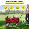 Collapsible Wagon Cart ; Folding Wagon Cart ;  176 lbs Load Beach Wagon Oversized Wheels;  Portable Folding Wagon Adjustable Handles for Beach;  Garde