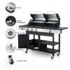 3-Burner Propane Gas BBQ Grill with Side Burner, combined with charcoal grill