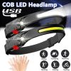 LED Headlamp Flashlight Rechargeable Waterproof Headlight With Induction