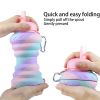 550ML Collapsible Water Folding Water Cup Silicone Leakproof Portable Kettle