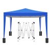 10'x10' EZ Pop Up Canopy Outdoor Portable Party Folding Tent with Removable Sidewalls + Carry Bag + 4pcs Weight Bag