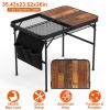 Foldable Camping Table Collapsible Aluminum Alloy Grill Stand 66LBS Max Load