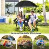 Portable Folding Picnic Double Chair With Removable Umbrella