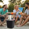 3-in-1 Portable Cooler Bar Table with Bottle Opener and Lift Top Lid
