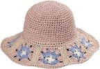 Women's Straw Sun Hat Floral Woven