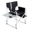 Padded Folding Outdoor Chair with Side Table and Storage