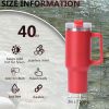 40oz large capacity tumbler, With Handle And Straw Lid