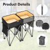 2 Pieces Folding Camping Tables with Large Capacity Storage Sink