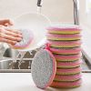 5/10pcs; Double Side Dishwashing Sponge