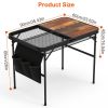 Foldable Camping Table Collapsible Aluminum Alloy Grill Stand 66LBS Max Load