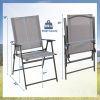 2 Pieces Patio Folding Chairs with Armrests