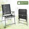 2 Pieces Patio Folding Chairs with Armrests