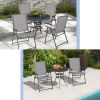 2 Pieces Patio Folding Chairs with Armrests