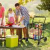 Heavy Duty Folding Utility Shopping Double Cart