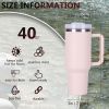 40oz capacity tumbler,  With Handle And Straw Lid