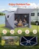 VEVOR Pop up Gazebo Screen Tent, 12 x 12 ft Large 6-Sided Camping Canopy Tent with Removable Top & Carry Bag, Quick-Set & Bite-Proof
