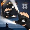 Rechargeable Led Flashlight Fishing Gloves With Hook-and-loop Fastener