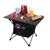 Foldable Table With Storage Basket Rustproof Portable Aluminum Alloy Roll-Up