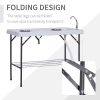 Outsunny Folding Fish Cleaning Table with Sink