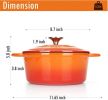 Enameled Cast Iron Dutch Oven with Self Basting Lid; Pot 4.5QT