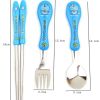 Children's three-piece cartoon cutlery stainless steel chopsticks spoon fork