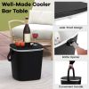 3-in-1 Portable Cooler Bar Table with Bottle Opener and Lift Top Lid