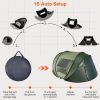 Pop Up Tent Automatic Setup Waterproof with 4 Mosquito Net Windows Carrying Bag
